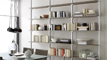 Libreria componibile OK 90 C in melaminico e alluminio di Domitalia