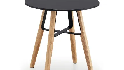 Tavolino in legno e metallo con piano in hpl Liù CT H 50 di Midj