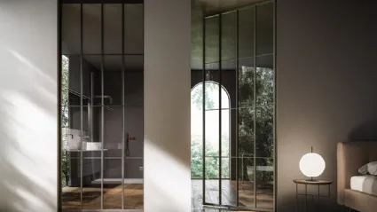Porta per interni a bilico in vetro e alluminio Japo di ADL