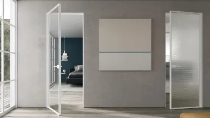 Porta per interni Mitica Battente in vetro con telaio in alluminio di ADL