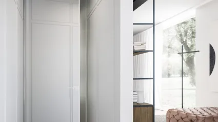 Porta per interni Piana Bilico a specchio con telaio in alluminio di ADL