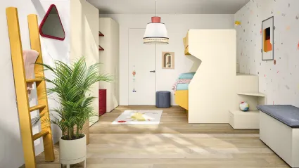 Cameretta con letti a castello Kids space 30 in melaminico di Nidi