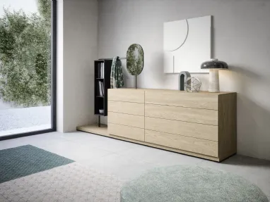 Comò Easy System in legno di Rovere impiallacciato di Novamobili