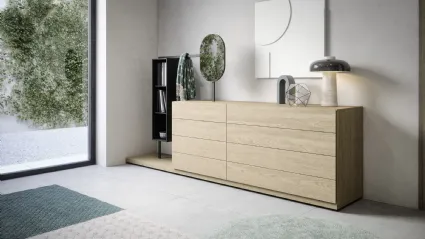 Comò Easy System in legno di Rovere impiallacciato di Novamobili