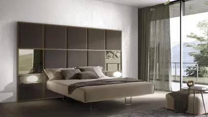 Letto Scacco Configurazione a 3 pannelli boiserie di Duomo Design