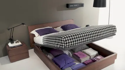 Letto matrimoniale in legno con box contenitore e testiera Icaro di Fimar