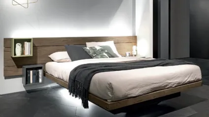 Letto in legno con box contenitore e testiera Sorvolo di Fimar
