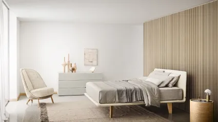 Letto in tessuto con testiera Filo di Pianca