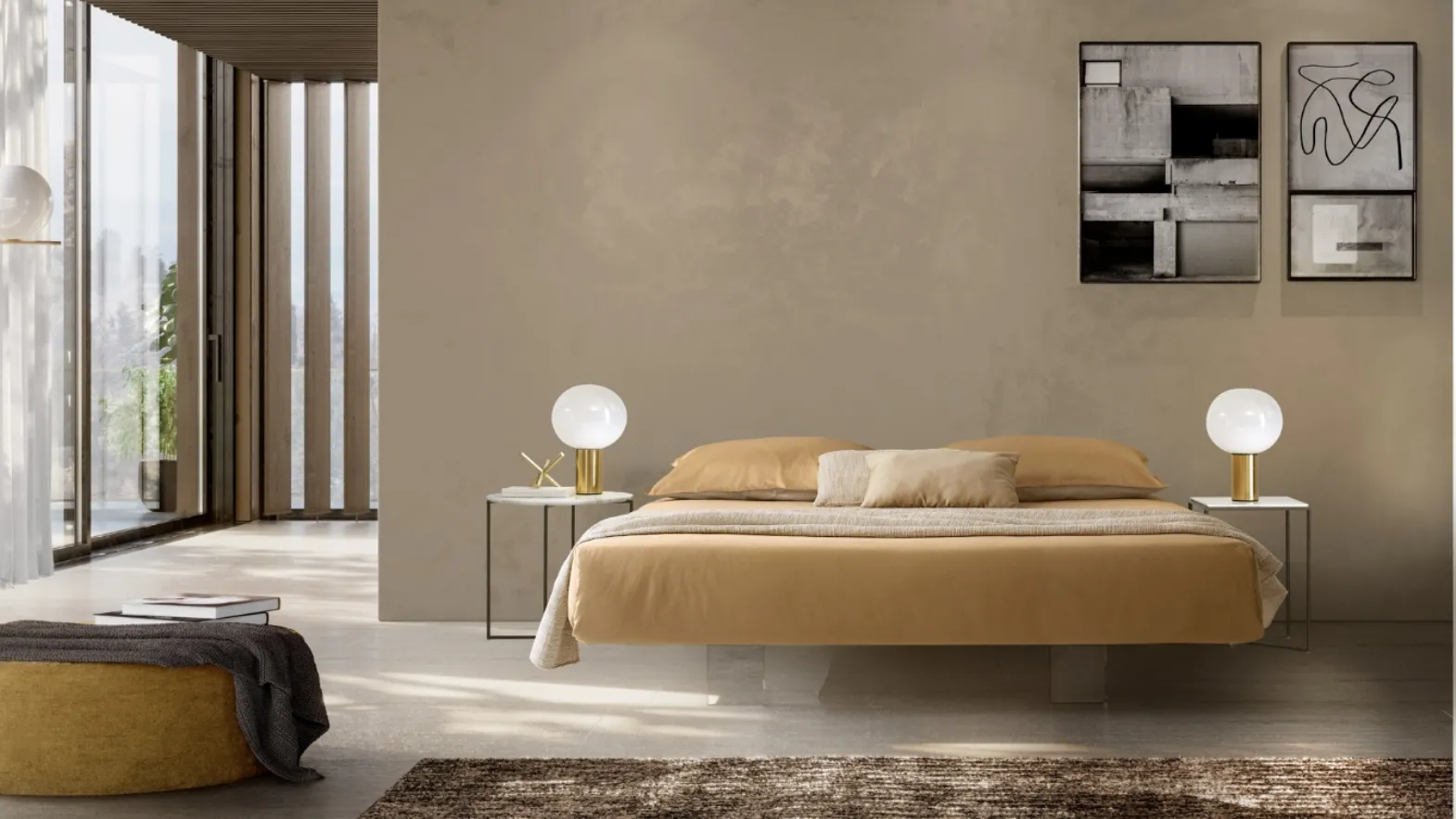 Letto Plane Sommier con base in Plexiglass di Duomo Design