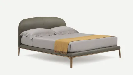 Letto in pelle con testiera imbottita Rada di Pianca