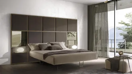 Letto Scacco Configurazione Boiserie a 3 file di pannelli di Duomo Design