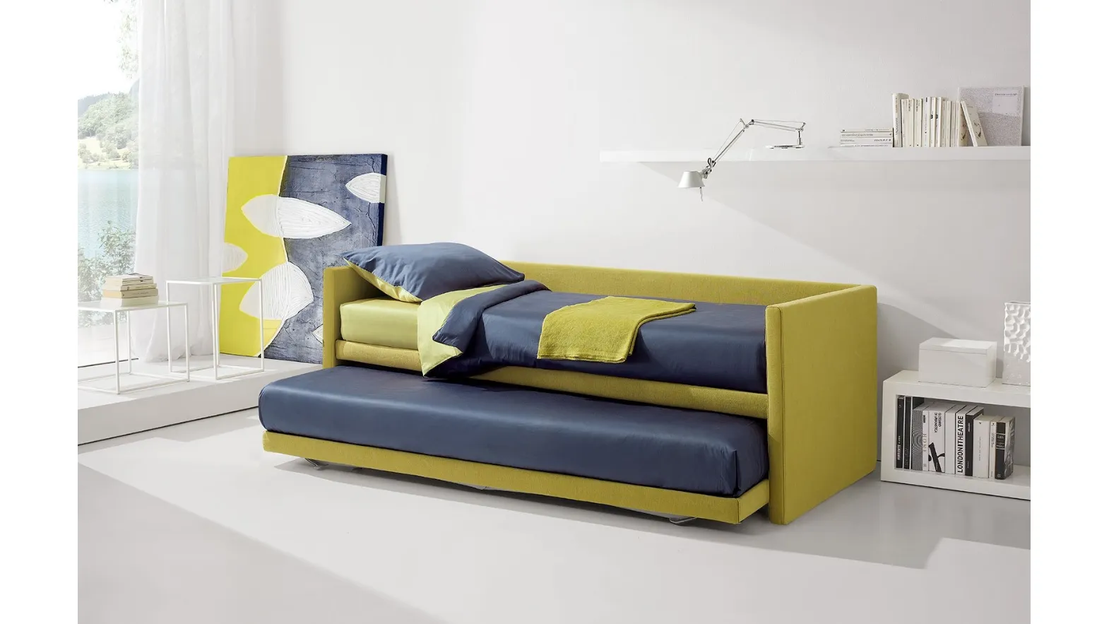 Daybed singolo Two con letto estraibile di Duomo Design