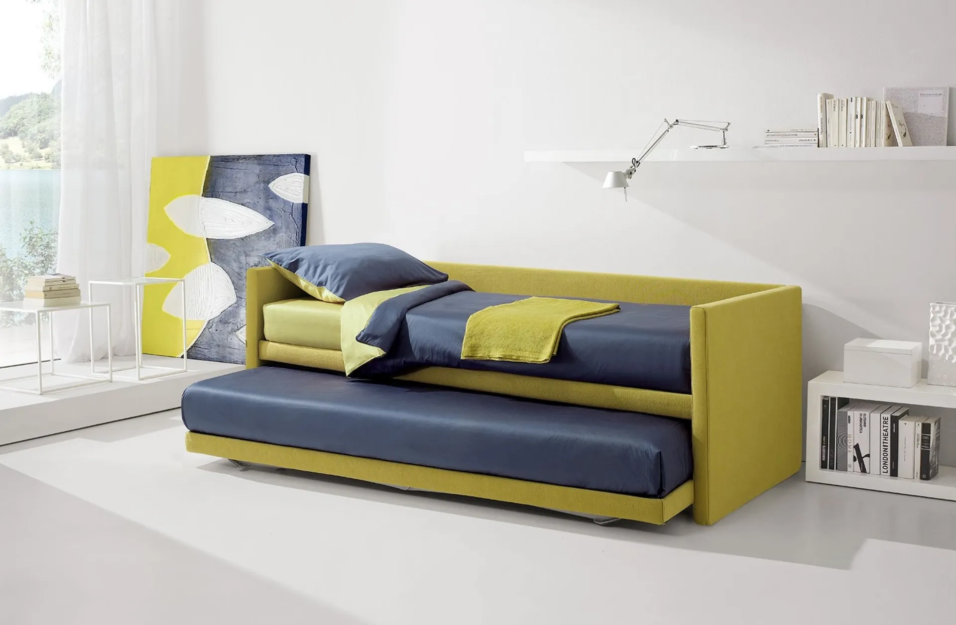 Daybed singolo Two con letto estraibile di Duomo Design