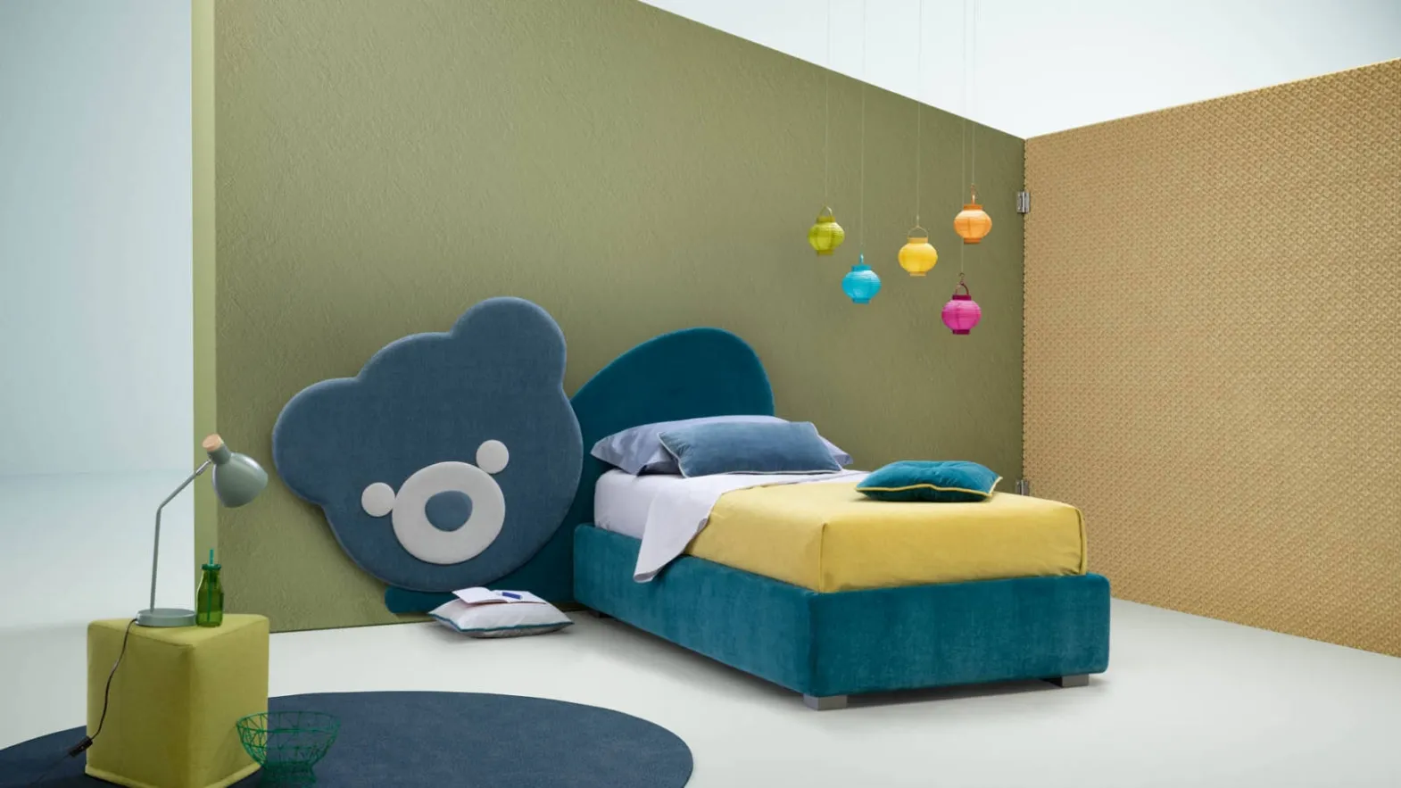 Letto singolo in tessuto per bambini Ted di Bside