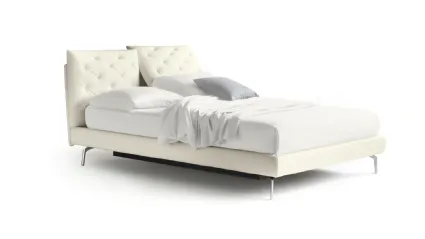 Letto in ecopelle con testiera capitonnè e contenitore So Ever di Noctis