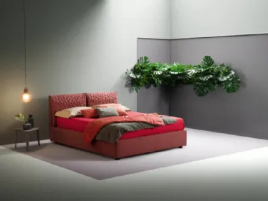 Letto matrimoniale in tessuto imbottito e trapuntato Spin di Bside