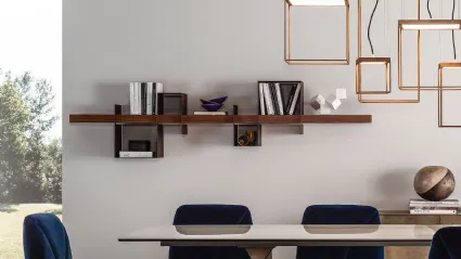 Libreria Ago e Filo in legno con mensole in metallo di Ronda Design