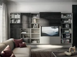 Libreria a muro Edis CF 064 in legno e laccato opaco di Fimar
