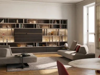 Libreria 21 in legno e laccato di Turati T4