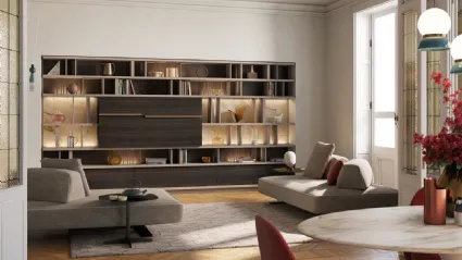 Libreria 21 in legno e laccato di Turati T4