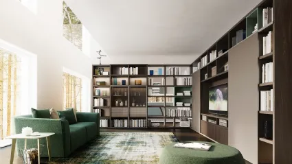 Libreria My Space 5 con vano a scomparsa porta TV di Alf Da Frè