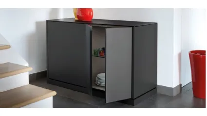 Madia Alta Contour 125 01 in laccato nero opaco di Domitalia