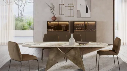 Madia Alta Nemesi iCredenza n metallo e vetro di Ronda Design