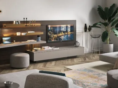 Mobile Tv Autoportante con schiena in legno TV 03 di Turati T4