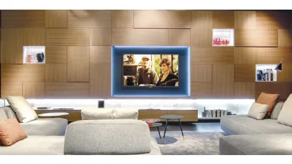 Parete Attrezzata in legno con pannello porta TV Living TV 05 di Turati T4