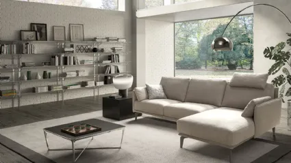 Divano moderno in tessuto con penisola Living Minimal di Samoa