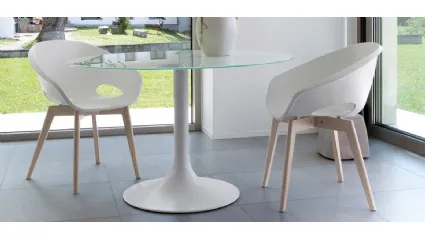 Sedia Globe in polipropilene con gambe in legno di Domitalia