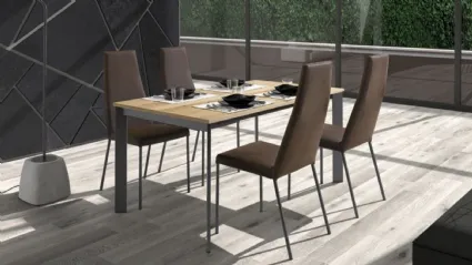 Sedia in pelle con schienale alto Sierra di Domitalia