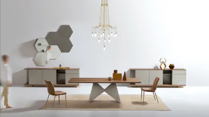 Tavolo in legno o marmo Gemini di Ronda Design