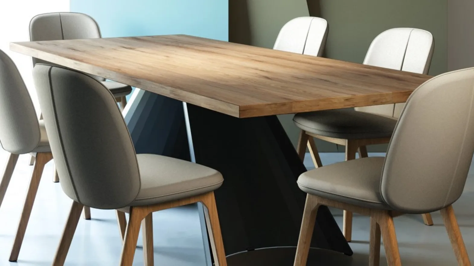 Tavolo in legno Tuile F di Domitalia