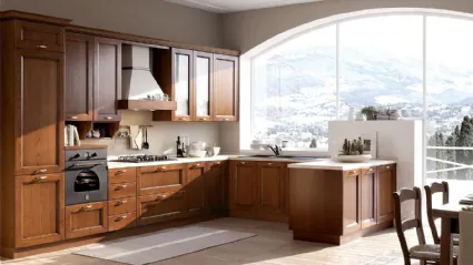 Cucina Classica angolare Venezia in frassino massello finitura tinto noce di Forma la cucina