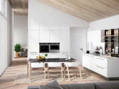 Cucina Moderna lineare Colibrì in finitura laccato bianco giappone di Forma la cucina