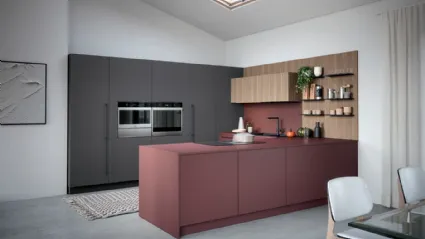 Cucina Moderna con penisola Colibrì Maniglia 02 di Forma Cucine
