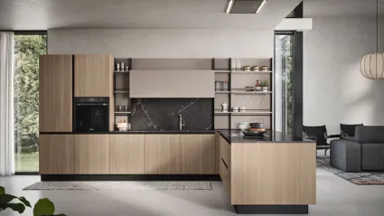 Cucina Moderna con penisola Colibrì Maniglia Presa 01di Forma Cucine