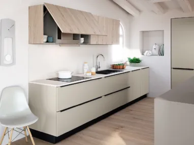 Cucina Moderna lineare Colibrì Intra in finitura corda e rovere grano di Forma la cucina