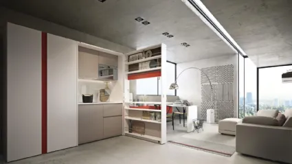 Cucina Moderna Kitchen Box Ambiente 10 minicucina trasformabile e integrabile nei programmi Living & Young System di Clei