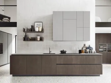 Cucina Moderne Logica L40 in Nobilitato Old Copper di Valdesign