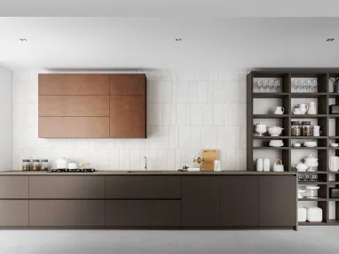 Cucina Moderne Logica L90 Laccato Fango Opaco di Valdesign