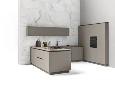 Cucina Moderne Logica LO laccata Aghata con Maniglie Gola di Valdesign