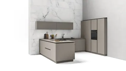 Cucina Moderne Logica LO laccata Aghata con Maniglie Gola di Valdesign