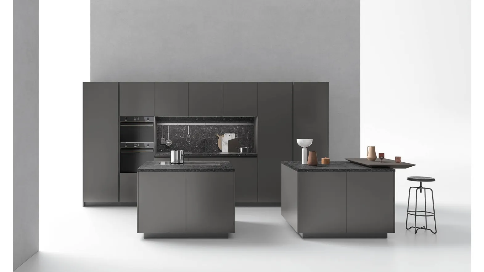Cucina Moderne Logica LO Laccata Piombo di Valdesign