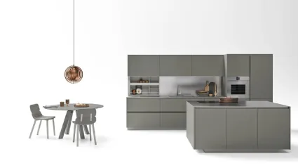 Cucina Moderne Logica LO Laccata Platino di Valdesign