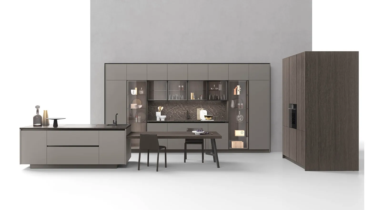 Cucina Moderne Logica LO Rovere Ghiro e laccato Arena di Valdesign