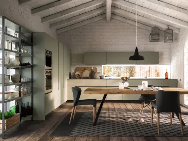 Cucina Moderne Soho in Laccato opaco The Verde di Valdesign