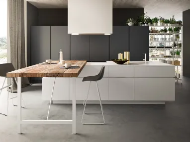 Cucina Moderne Soho in Laccato Piombo e Bianco Opaco di Valdesign