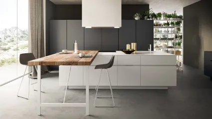 Cucina Moderne Soho in Laccato Piombo e Bianco Opaco di Valdesign